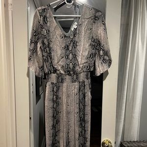 She and sky snake print romper